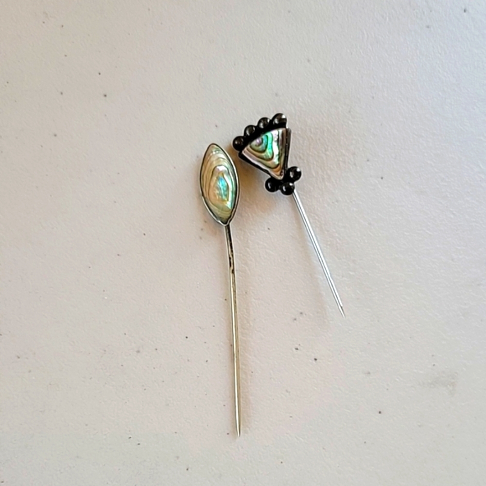 Vintage Abalone Shell Stick Pins - Two